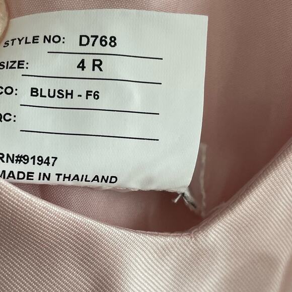 Alfred Sung Women’s V-Neck Pleated Skirt Cocktail Dress With Pockets Blush Sz 4 - Picture 8 of 8